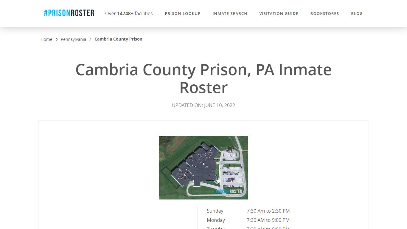 Cambria County Prison, PA Inmate Roster